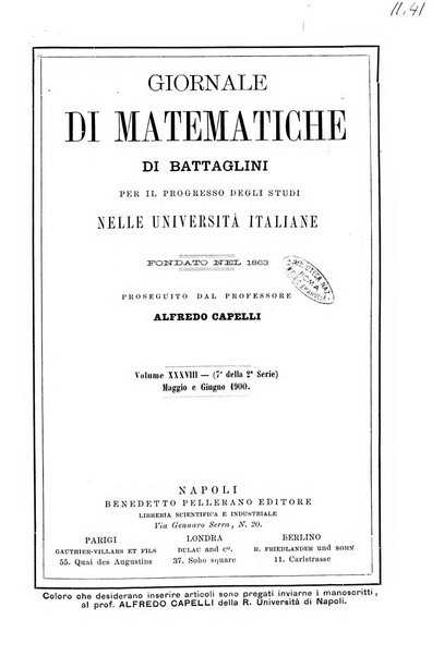 Giornale di matematiche di Battaglini