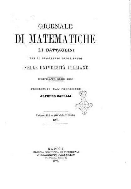 Giornale di matematiche di Battaglini