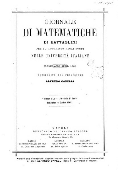 Giornale di matematiche di Battaglini