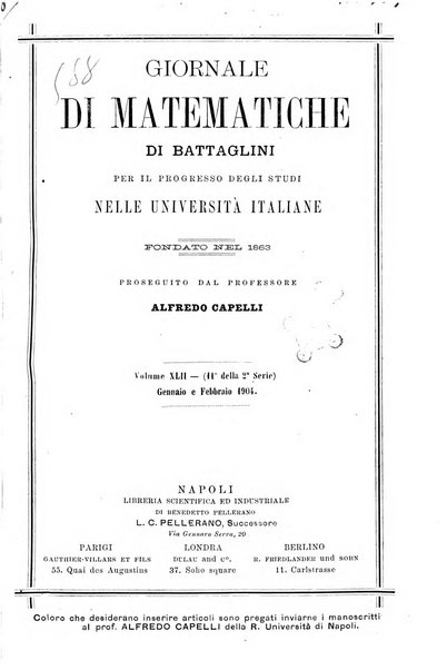 Giornale di matematiche di Battaglini