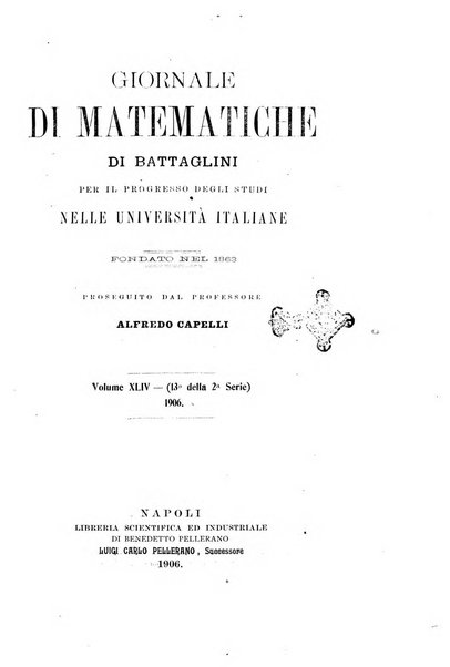 Giornale di matematiche di Battaglini