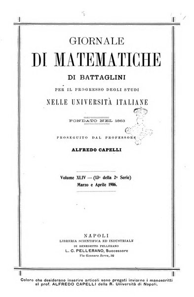 Giornale di matematiche di Battaglini