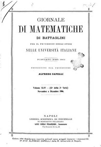 Giornale di matematiche di Battaglini