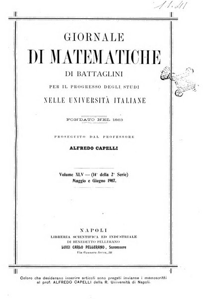 Giornale di matematiche di Battaglini