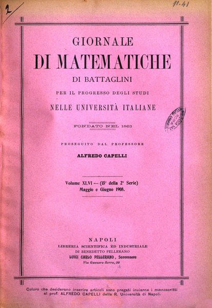 Giornale di matematiche di Battaglini