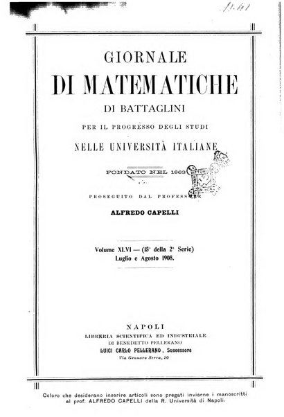 Giornale di matematiche di Battaglini