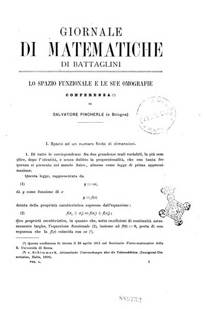 Giornale di matematiche di Battaglini