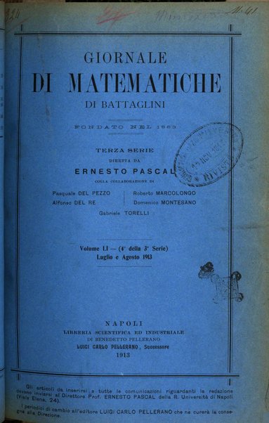 Giornale di matematiche di Battaglini