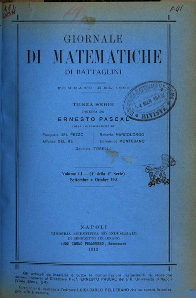 Giornale di matematiche di Battaglini