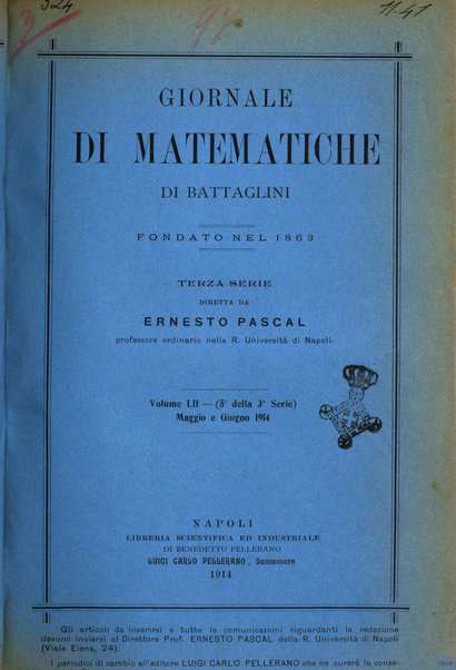 Giornale di matematiche di Battaglini