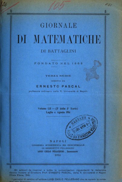 Giornale di matematiche di Battaglini