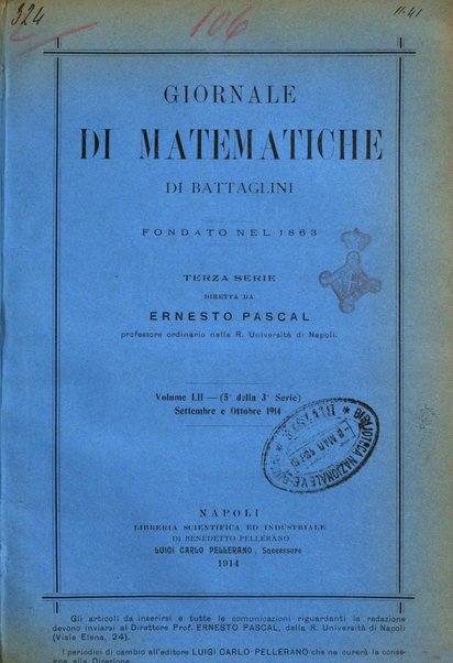 Giornale di matematiche di Battaglini