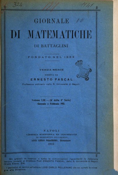 Giornale di matematiche di Battaglini