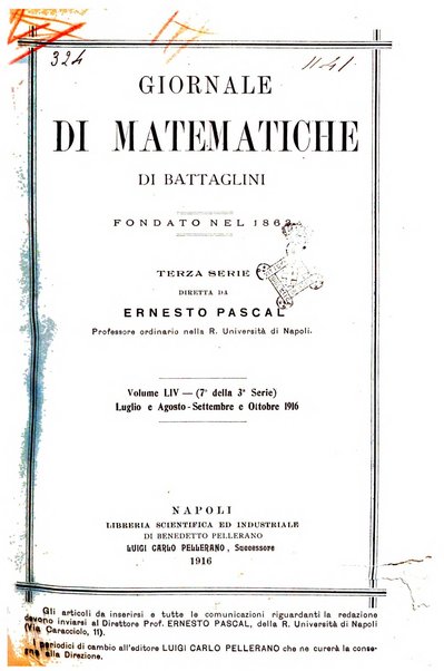 Giornale di matematiche di Battaglini