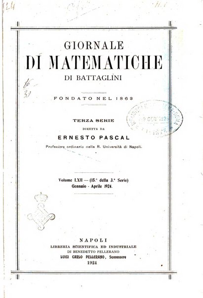 Giornale di matematiche di Battaglini