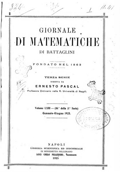 Giornale di matematiche di Battaglini