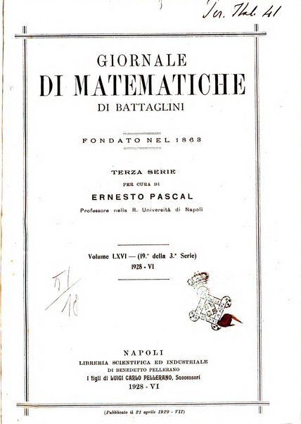 Giornale di matematiche di Battaglini