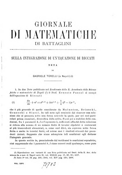 Giornale di matematiche di Battaglini