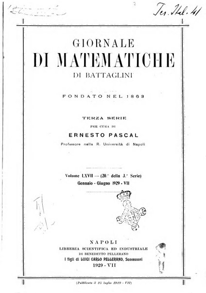 Giornale di matematiche di Battaglini