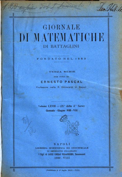 Giornale di matematiche di Battaglini