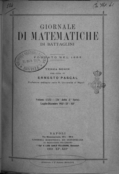 Giornale di matematiche di Battaglini