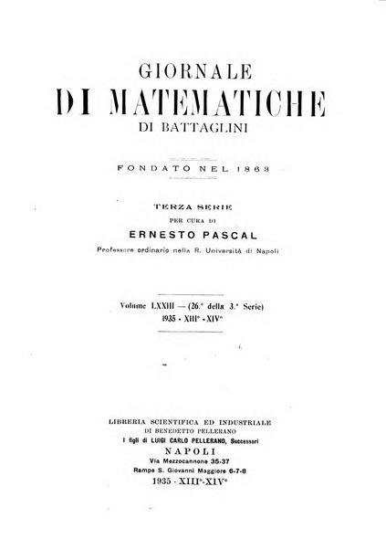 Giornale di matematiche di Battaglini