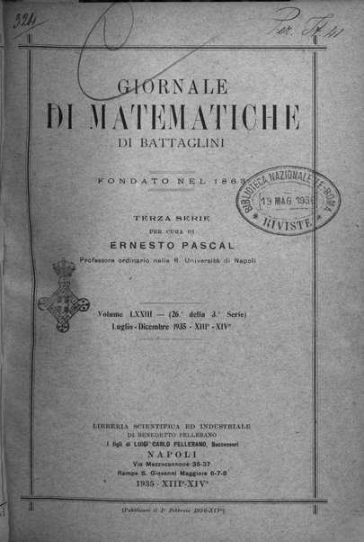 Giornale di matematiche di Battaglini