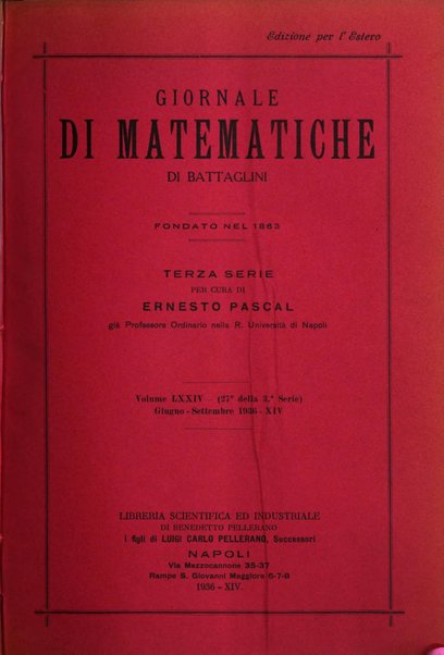 Giornale di matematiche di Battaglini