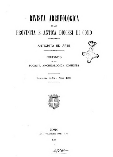 Rivista archeologica della provincia e antica diocesi di Como