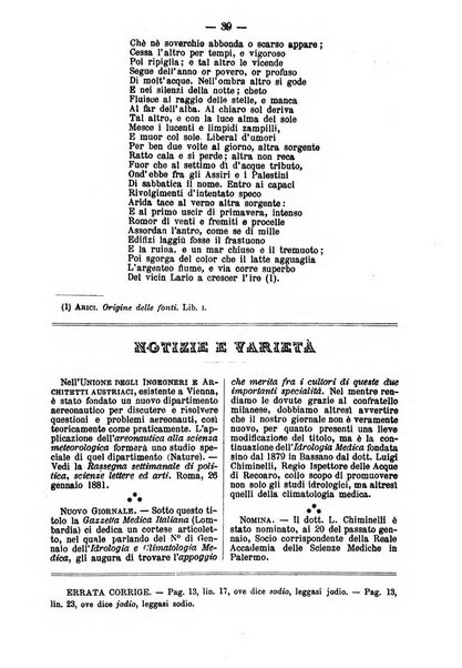 L'idrologia e la climatologia periodico bimestrale dell'Associazione medica italiana d'idrologia e climatologia