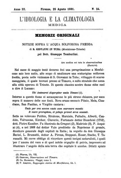 L'idrologia e la climatologia periodico bimestrale dell'Associazione medica italiana d'idrologia e climatologia