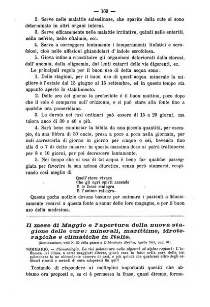 L'idrologia e la climatologia periodico bimestrale dell'Associazione medica italiana d'idrologia e climatologia