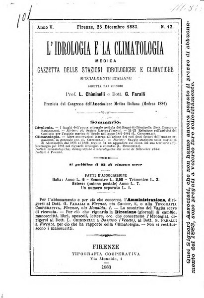 L'idrologia e la climatologia periodico bimestrale dell'Associazione medica italiana d'idrologia e climatologia