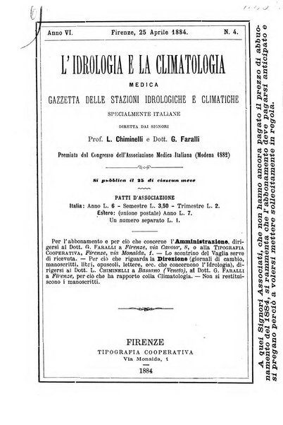 L'idrologia e la climatologia periodico bimestrale dell'Associazione medica italiana d'idrologia e climatologia