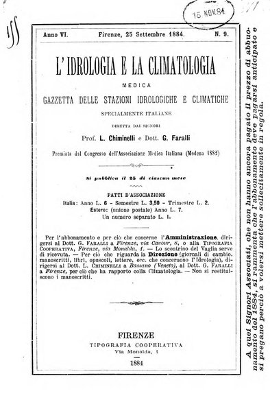 L'idrologia e la climatologia periodico bimestrale dell'Associazione medica italiana d'idrologia e climatologia