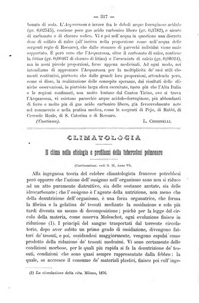 L'idrologia e la climatologia periodico bimestrale dell'Associazione medica italiana d'idrologia e climatologia