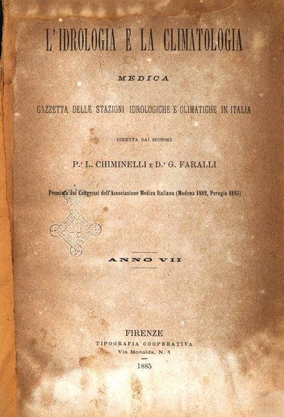 L'idrologia e la climatologia periodico bimestrale dell'Associazione medica italiana d'idrologia e climatologia