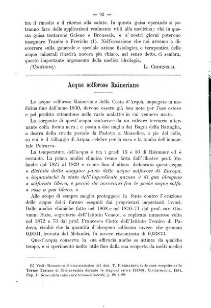 L'idrologia e la climatologia periodico bimestrale dell'Associazione medica italiana d'idrologia e climatologia