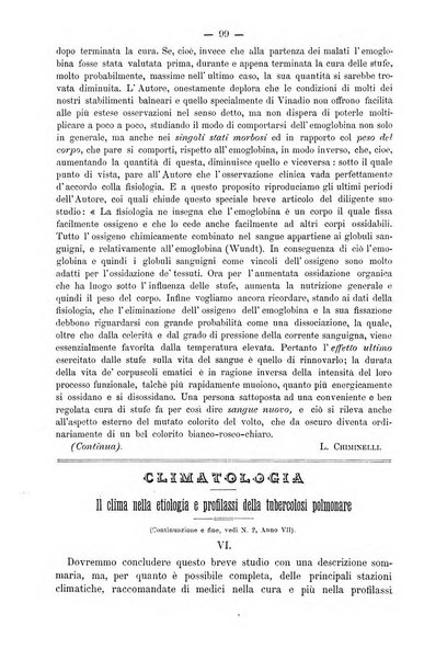 L'idrologia e la climatologia periodico bimestrale dell'Associazione medica italiana d'idrologia e climatologia