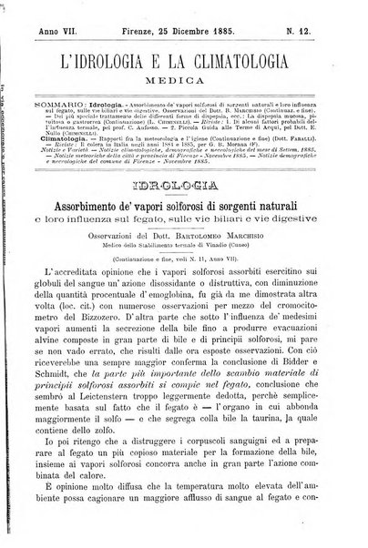 L'idrologia e la climatologia periodico bimestrale dell'Associazione medica italiana d'idrologia e climatologia