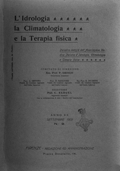 L'idrologia, la climatologia e la terapia fisica periodico mensile dell'Associazione medica italiana d'idrologia, climatologia e terapia fisica