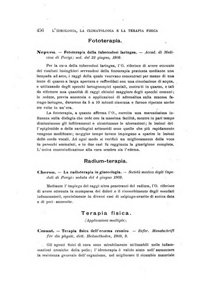 L'idrologia, la climatologia e la terapia fisica periodico mensile dell'Associazione medica italiana d'idrologia, climatologia e terapia fisica