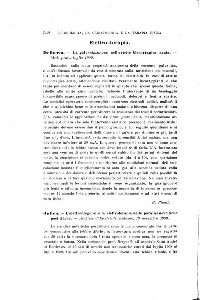 L'idrologia, la climatologia e la terapia fisica periodico mensile dell'Associazione medica italiana d'idrologia, climatologia e terapia fisica