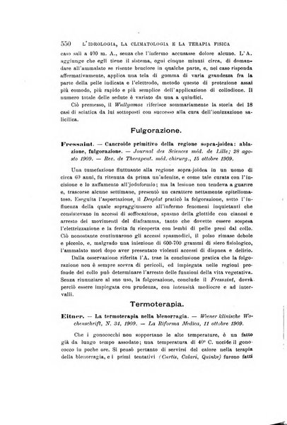 L'idrologia, la climatologia e la terapia fisica periodico mensile dell'Associazione medica italiana d'idrologia, climatologia e terapia fisica