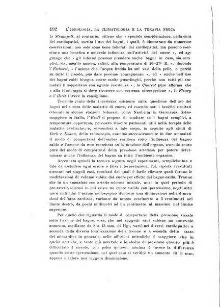 L'idrologia, la climatologia e la terapia fisica periodico mensile dell'Associazione medica italiana d'idrologia, climatologia e terapia fisica