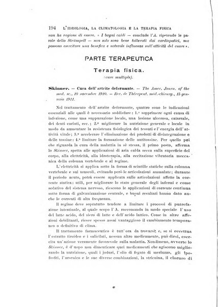 L'idrologia, la climatologia e la terapia fisica periodico mensile dell'Associazione medica italiana d'idrologia, climatologia e terapia fisica