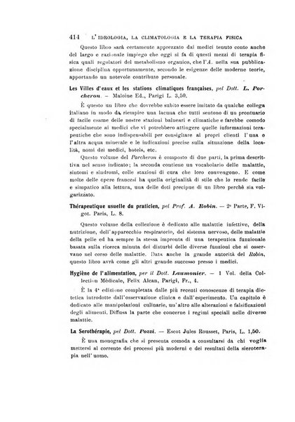 L'idrologia, la climatologia e la terapia fisica periodico mensile dell'Associazione medica italiana d'idrologia, climatologia e terapia fisica