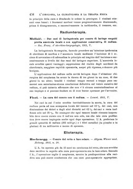 L'idrologia, la climatologia e la terapia fisica periodico mensile dell'Associazione medica italiana d'idrologia, climatologia e terapia fisica