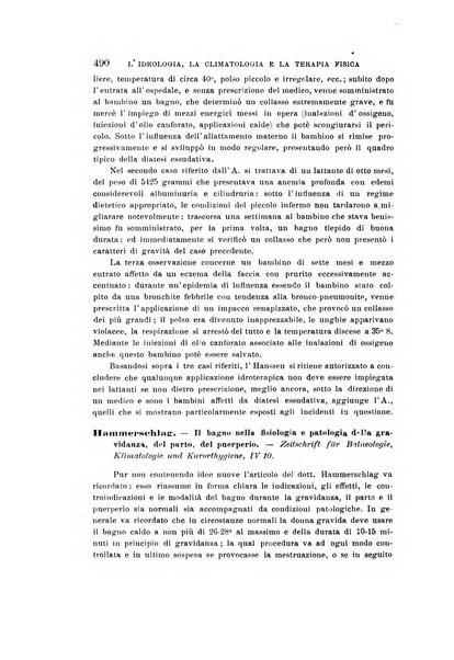 L'idrologia, la climatologia e la terapia fisica periodico mensile dell'Associazione medica italiana d'idrologia, climatologia e terapia fisica