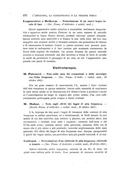 L'idrologia, la climatologia e la terapia fisica periodico mensile dell'Associazione medica italiana d'idrologia, climatologia e terapia fisica